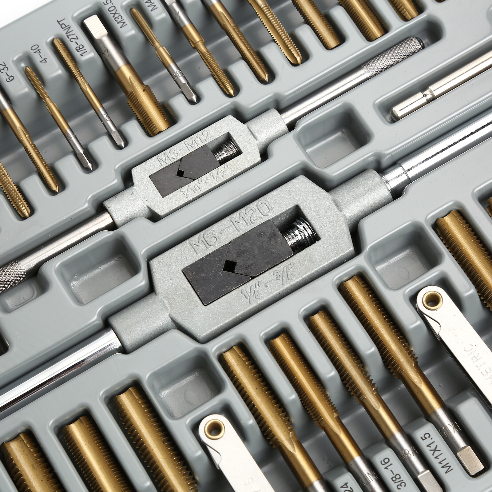 Tap & Die Tools Set, SAE / METRIC Metal Case Tapping Thread Cutting Kit Set 86PC