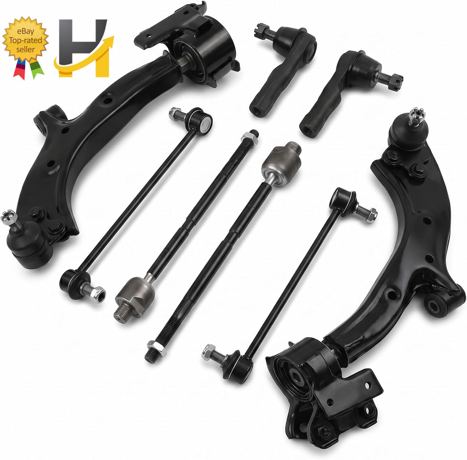 8Pcs Front Lower Control Arm Sway Bar Link Tie Rod Ends for 2007-2011 Honda CR-V