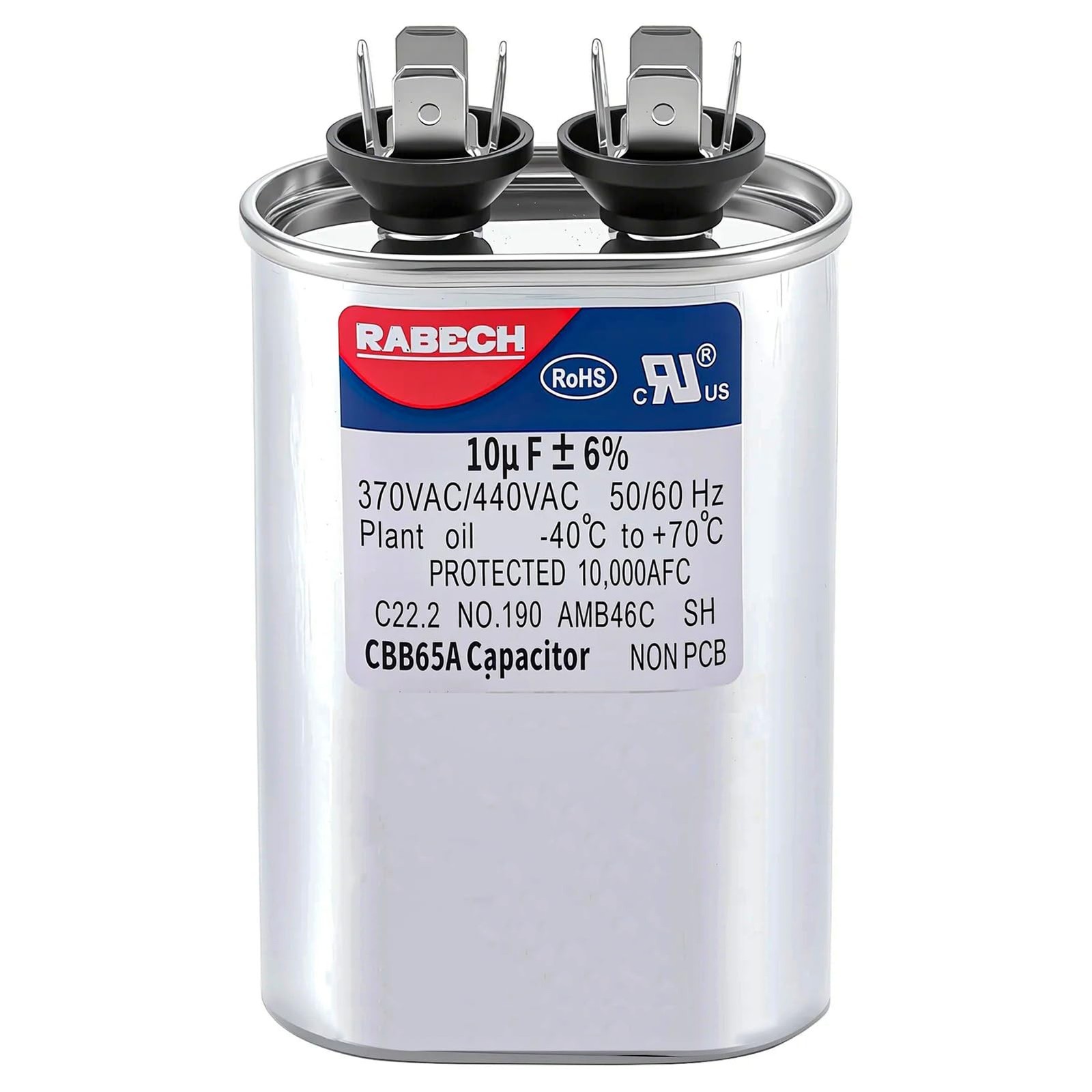 10uF 10MFD CBB65A Oval Run Start AC Capacitor 10 uF MFD CBB65 370V 440V 450V …
