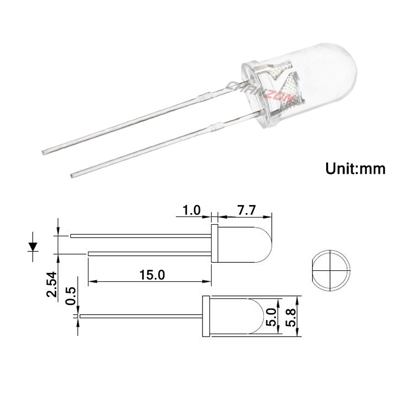 5mm UV/Purple LED – Clear Transparent, Blacklight & Fluorescence 10-100Pc Packs