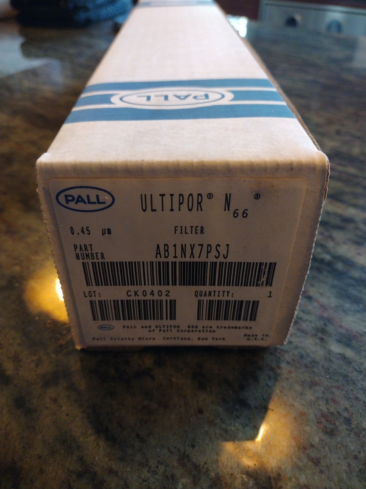 Pall Ultipor N66 AB1NX7PSJ 10″ Sterilizing Grade Filter Cartridge 0.45um