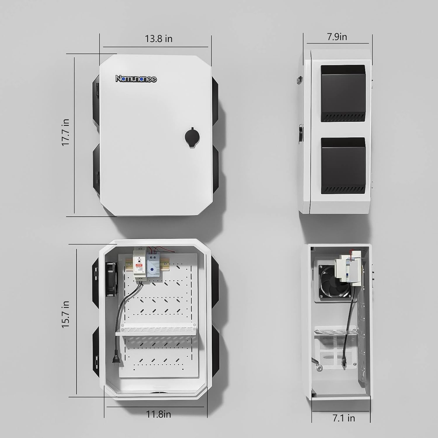 IP65 Waterproof Outdoor Electrical Box with Thermostat and Fan, Wall/Pole Mount