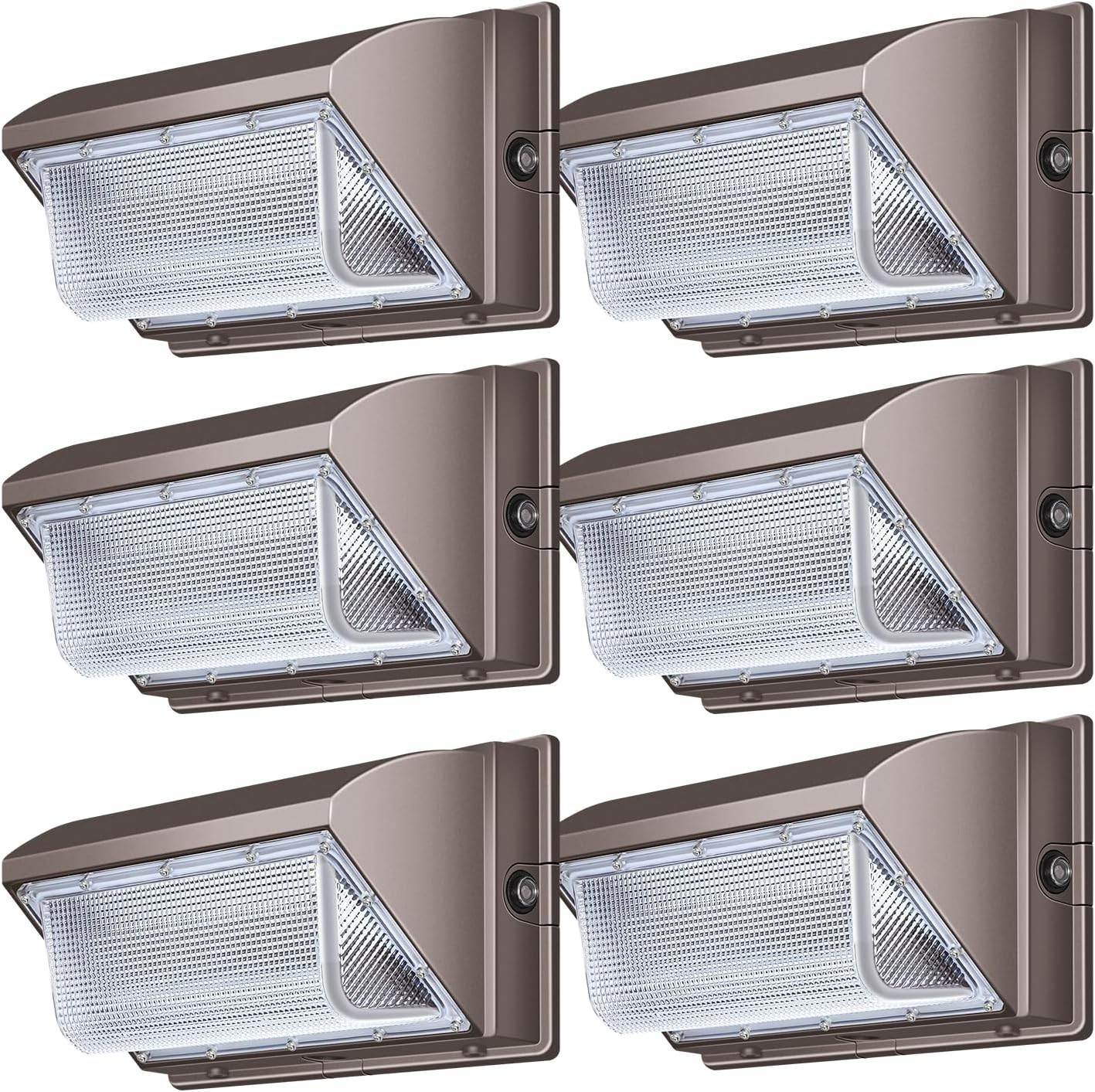 120W LED Wall 6Pack Light Security Warehouse Parking Lot Lights Commercial Grade