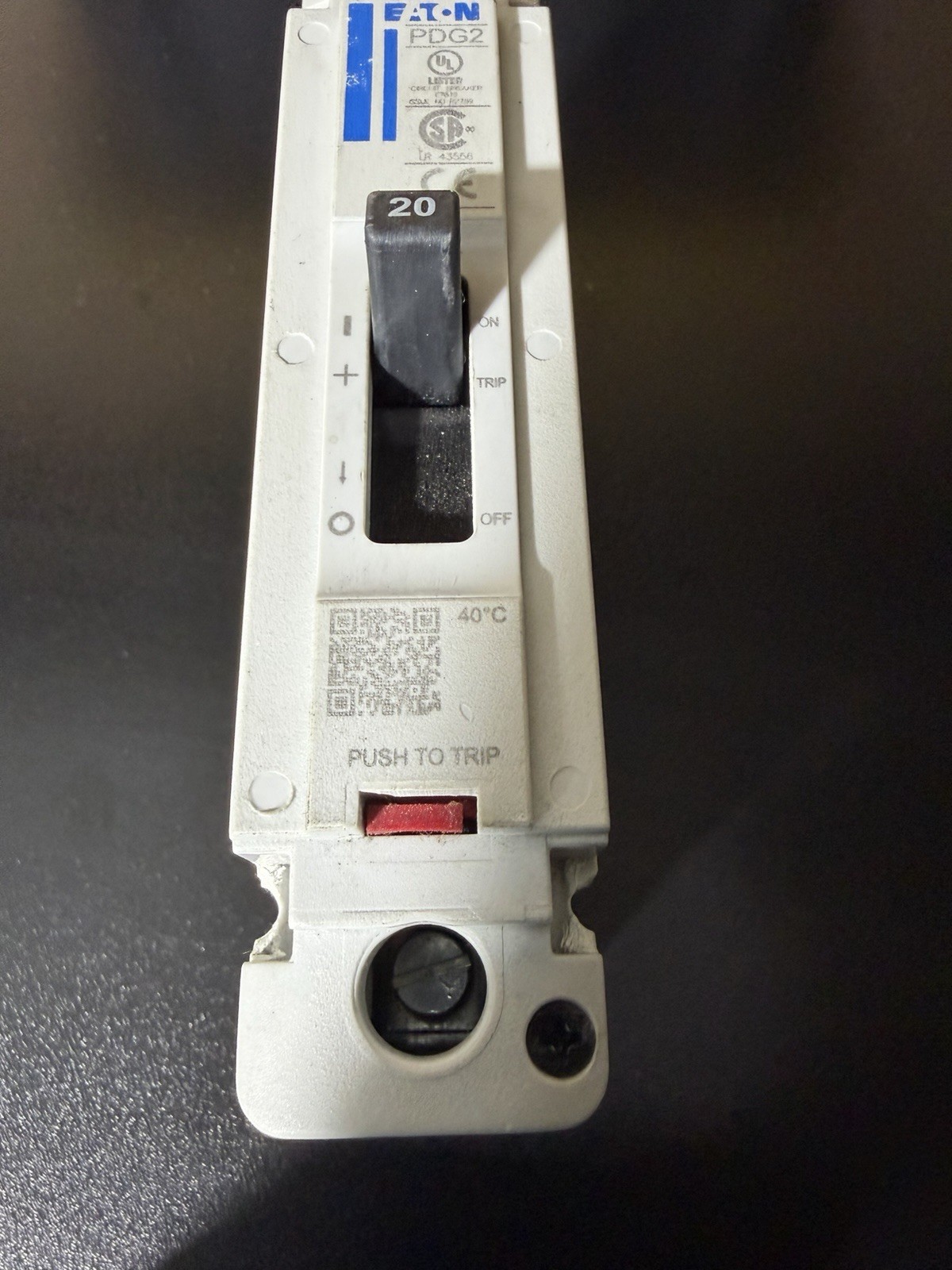 Eaton PDG21G0020TFFL PDG2 20A Circuit Breaker, 1-Pole, Type C, 451-500V