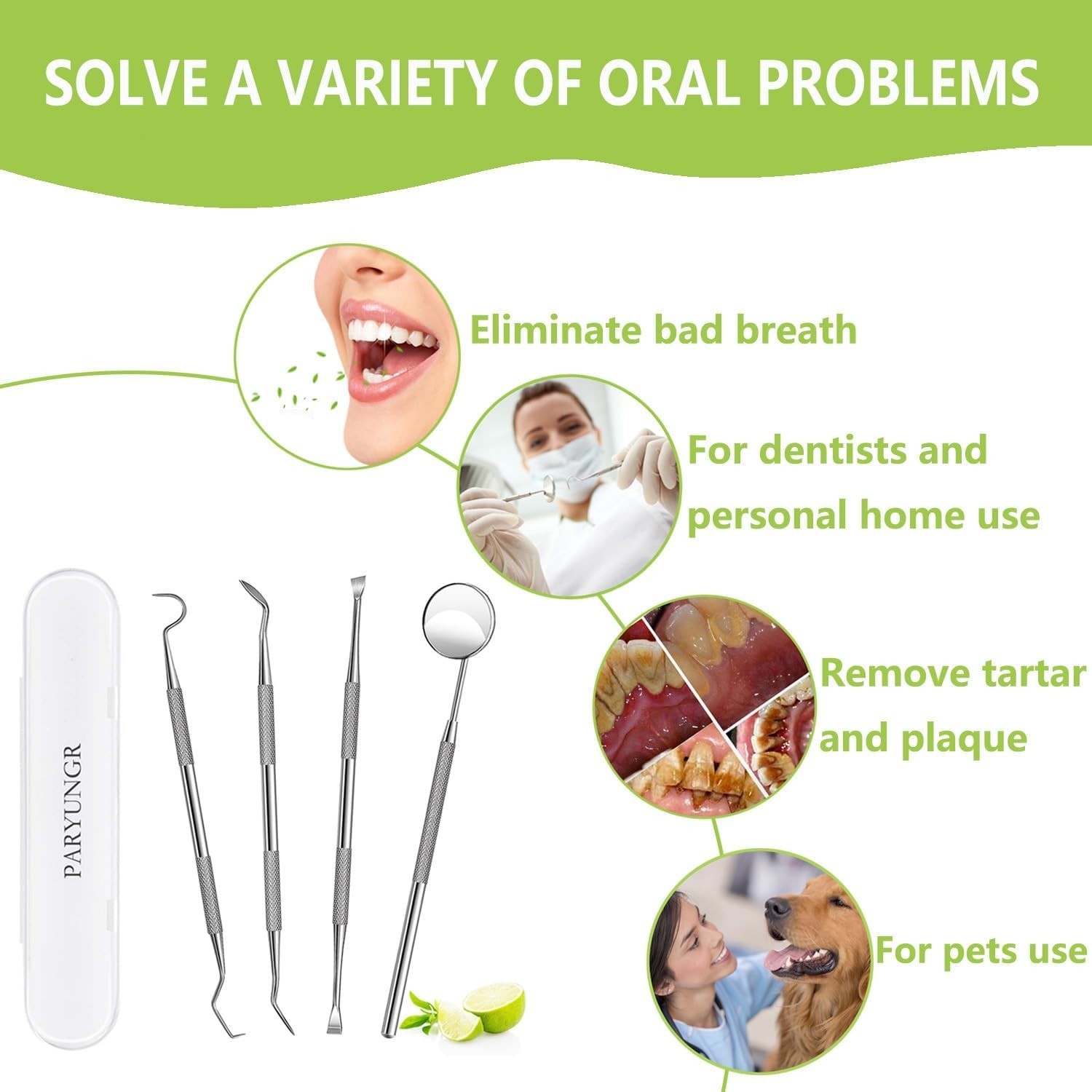 7Pcs Dental Tools, Dental Pick Teeth Cleaning Tools Hygiene Kit, Professional St
