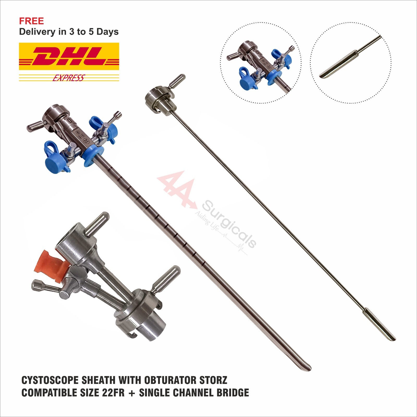4A Cystoscopy Sheath With Oburator 22Fr + Single Channel Bridge