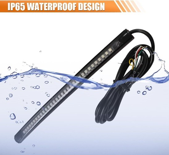 Universal 8″ Flexible Waterproof LED Strip Tail Brake Stop Light Bar for Car, Mo