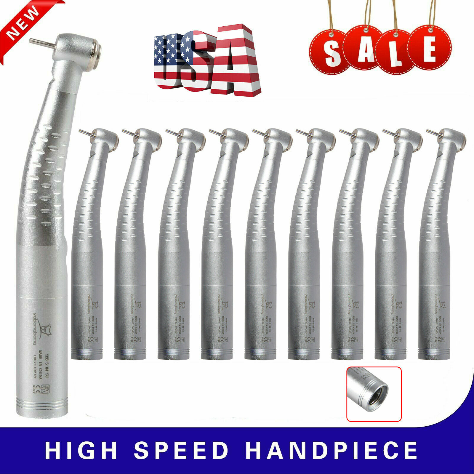 Turbina Dental Fiber Optic LED High Speed Handpiece fit KAV Coupling 4/6Hole