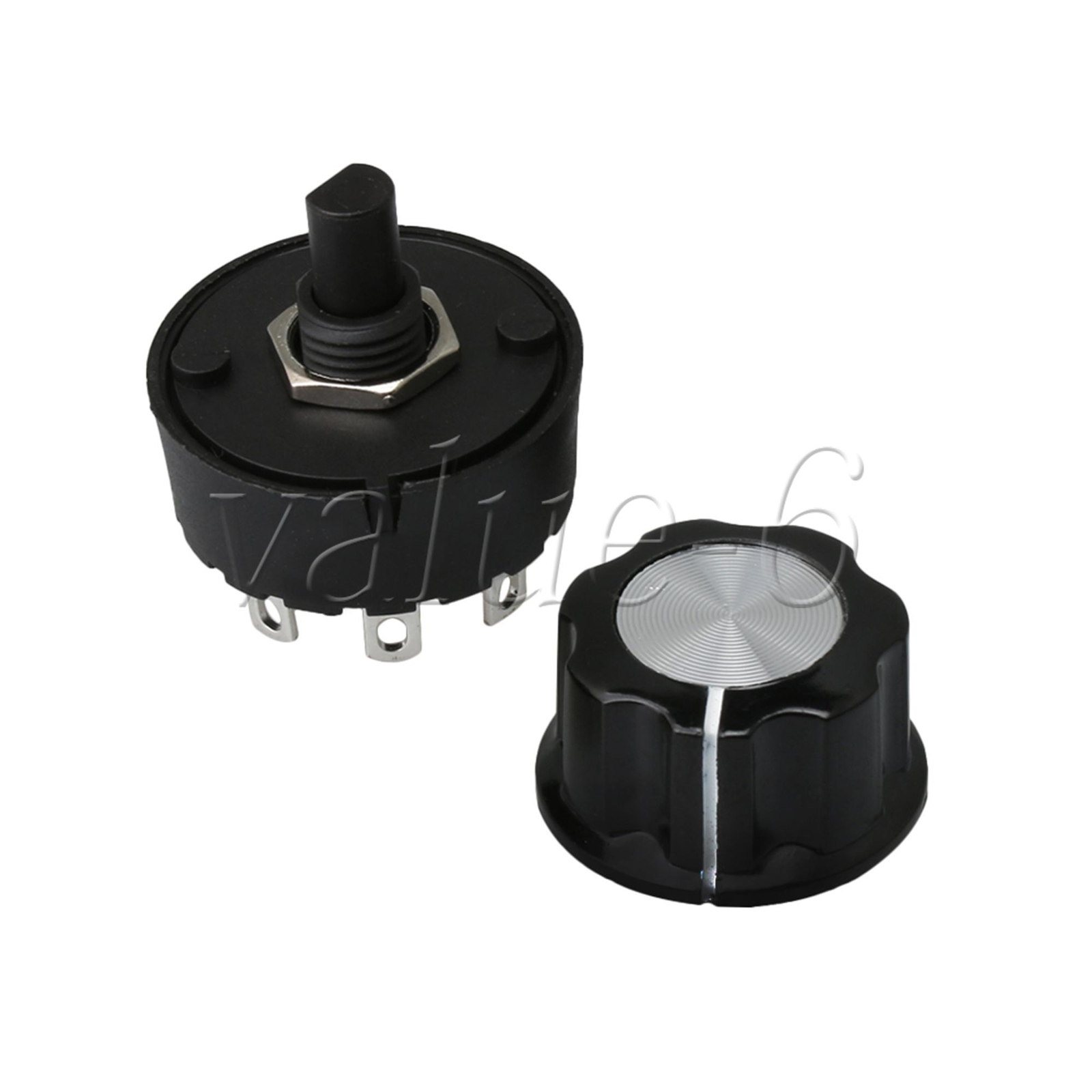 5 Positions Selector Rotary Position Switch + Knob Small Home Appliance Part
