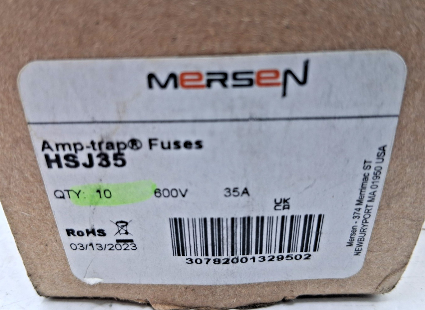 Mersen Ferraz Shawmut HSJ35 Fuse 600V 35A – Box of 10