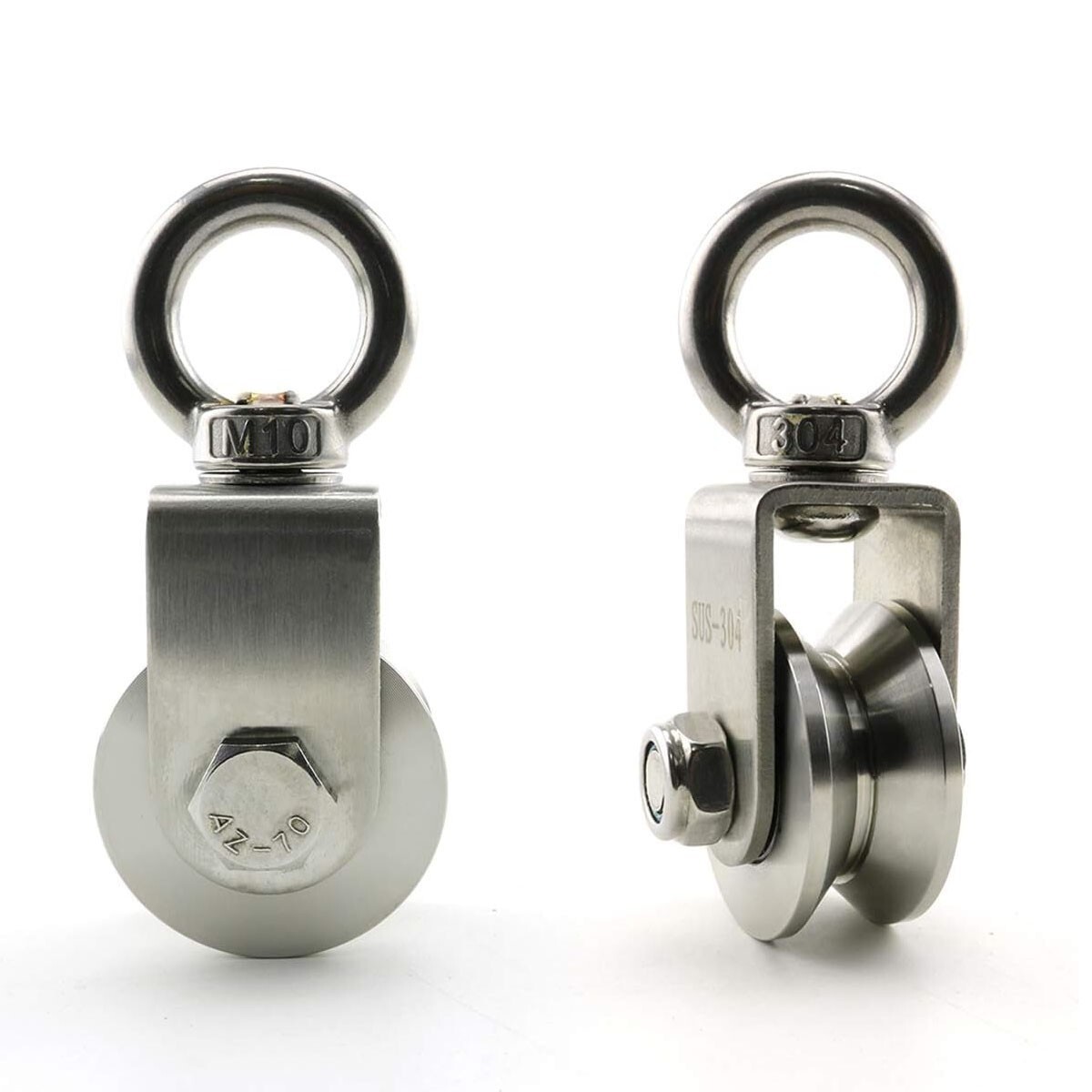 1Pc M10 V Groove Roller Wheel Swivel Cable Rope Wire Pulley Block Bearing Steel