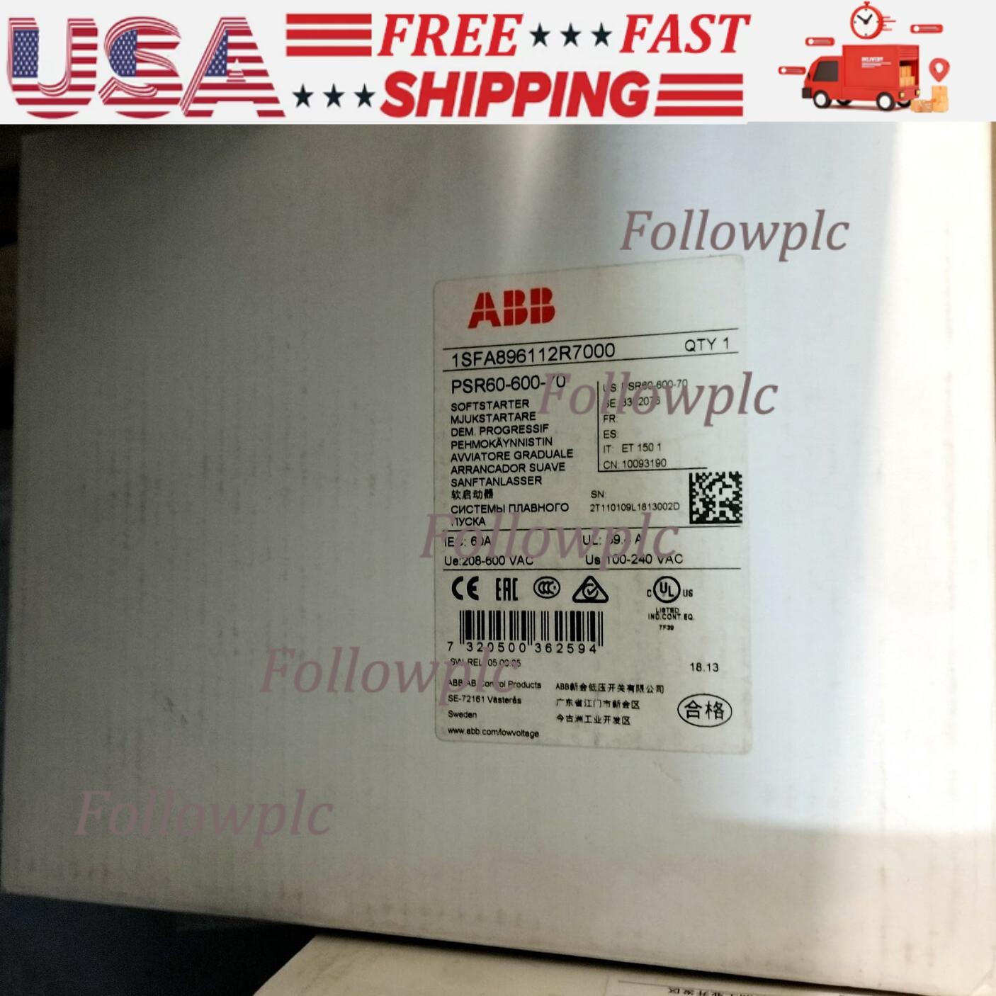 ABB PSR60-600-70 ABB Soft Starter PSR60-600-70 Brand New Fast Shipping 1pcs