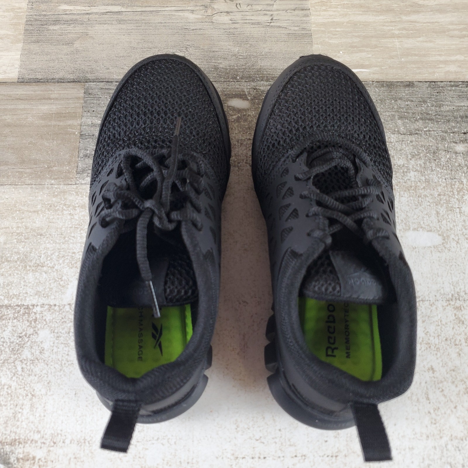 Reebok Sublite Cushion Womens Work Shoes Sz 4 M Black Alloy Toe Lace-Up Sneakers