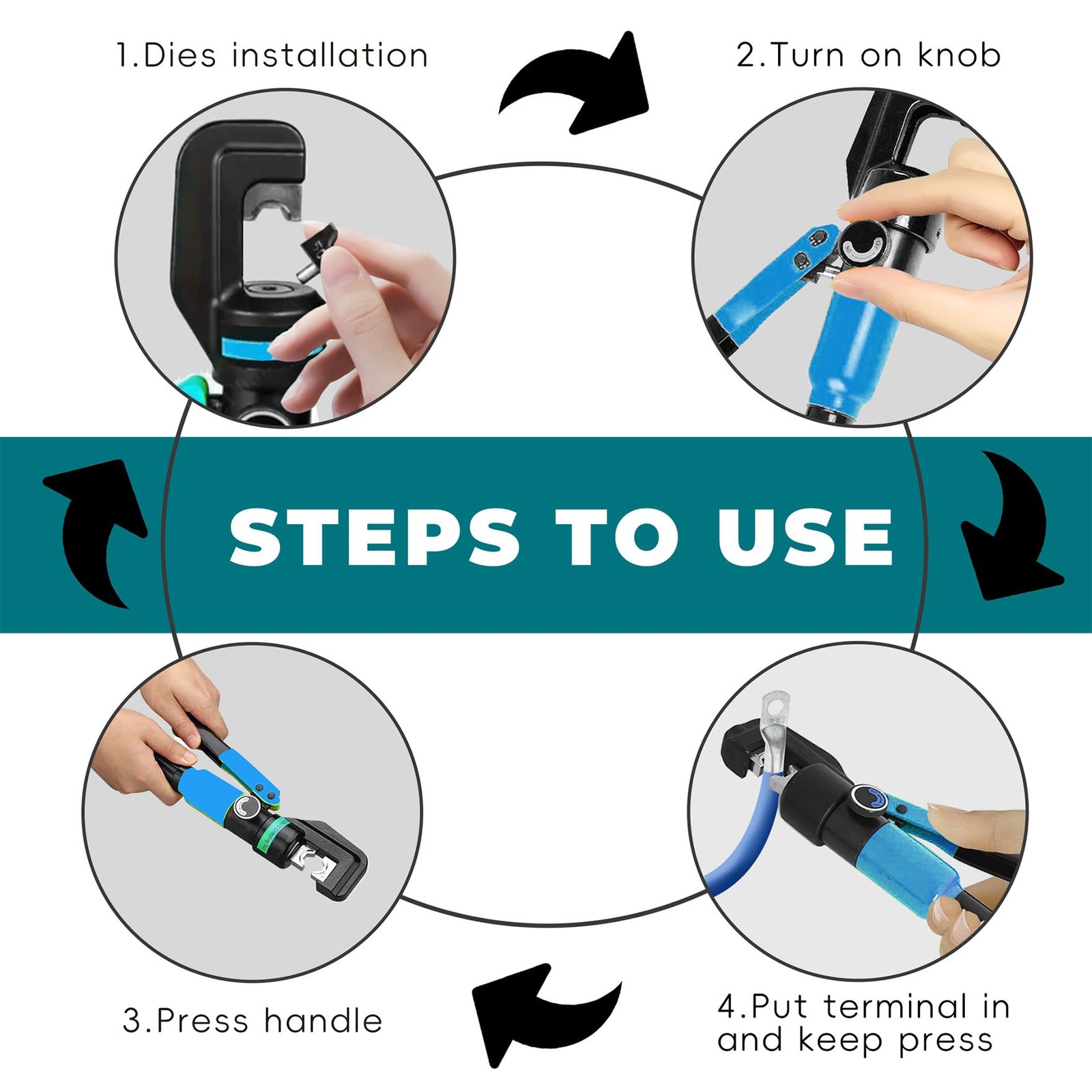 Waltyotur Hydraulic A/C Hose Crimper Hydra-Krimp Crimping Tool Handheld