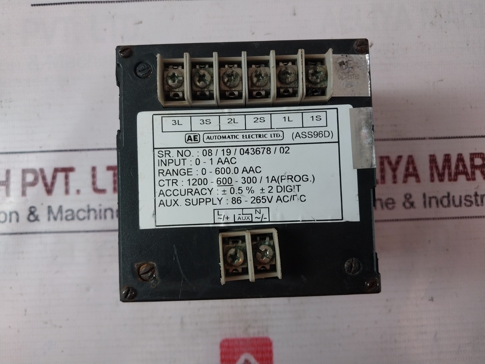 Automatic Electric ASS96D Digital AC Ammeter 0-600.0 AAC 86-265V AC/DC