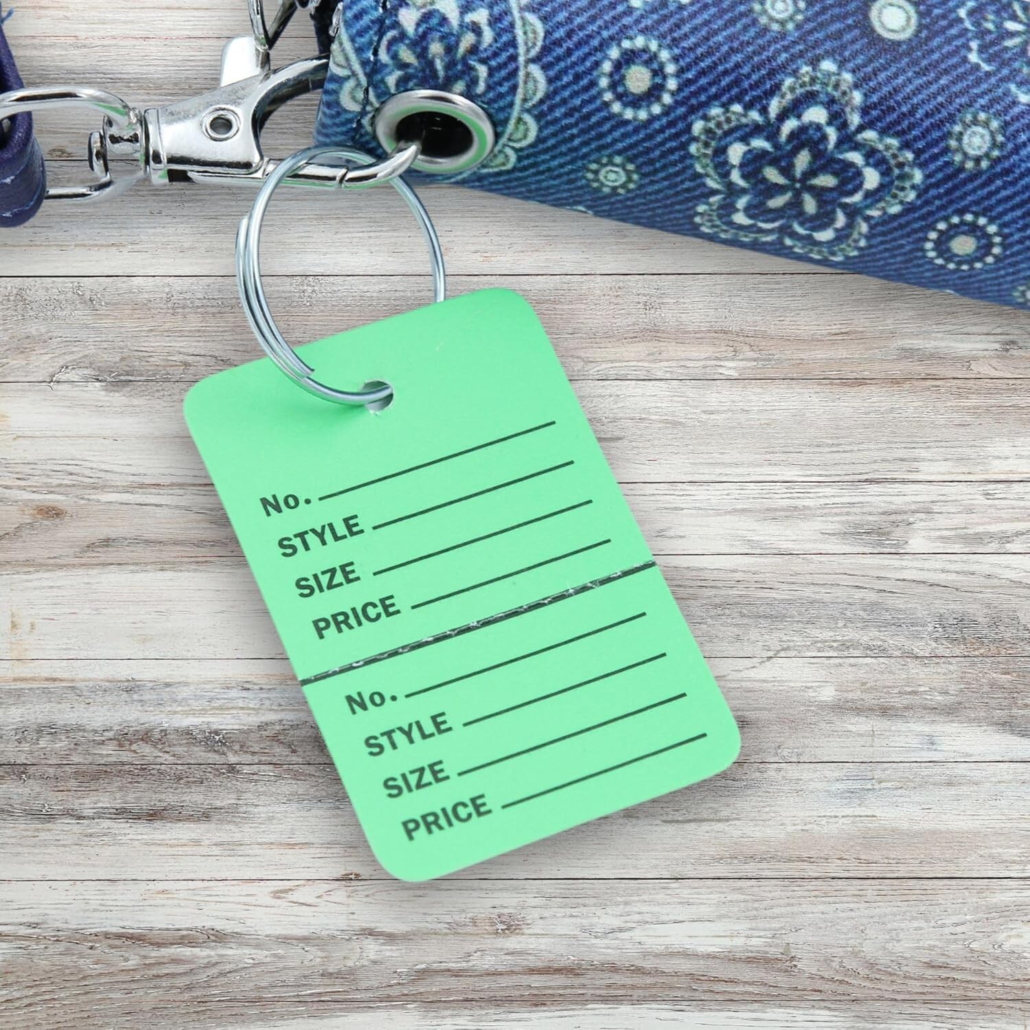 1000 Perforated Tags Price Sale 1 ¾» W x 2 ⅞” H Two Part Green Unstrung Tag