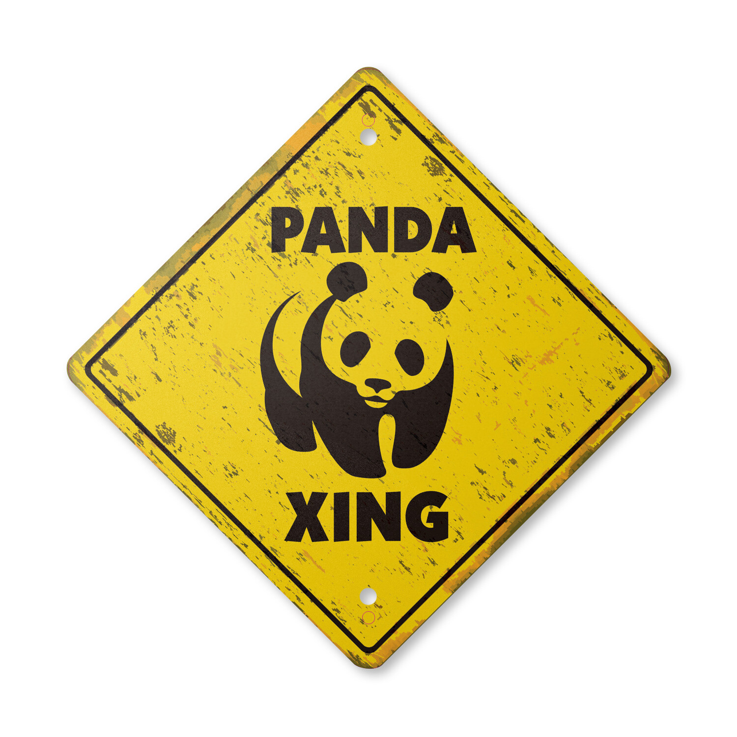 Panda Vintage Crossing Sign Zone Xing bear zoo china kid child boy girl wall ent
