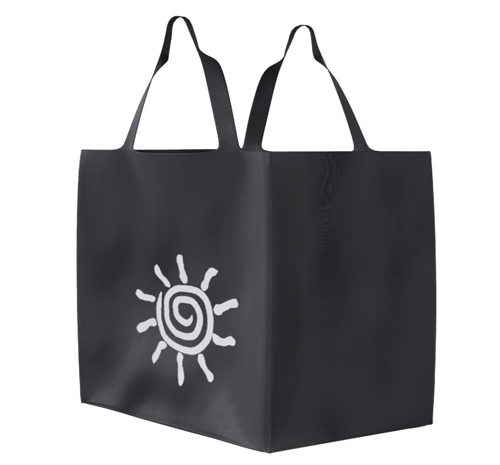 Black Non-Woven Polypropylene Shopping Bags Reusable 100 Pack 12.5×8.5×13.5 in
