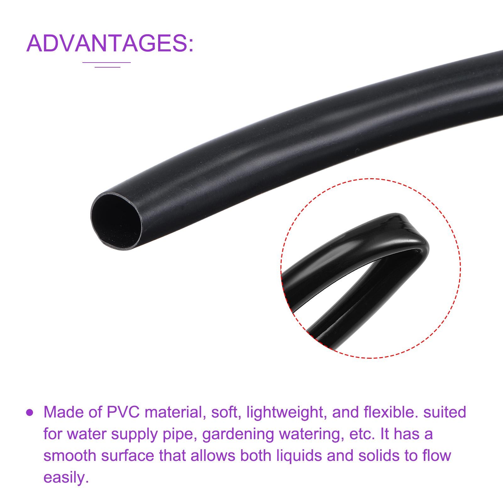 Flexible PVC Hose 12mm ID 13mm OD 3.0m/9.8ft Length Black