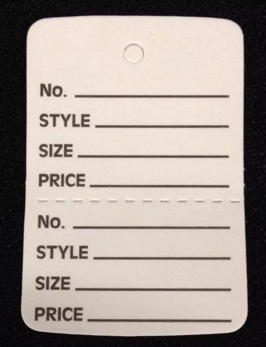 1000 White Coupon Consign Tag Perforated Unstrung Price Merchandise Store Tag