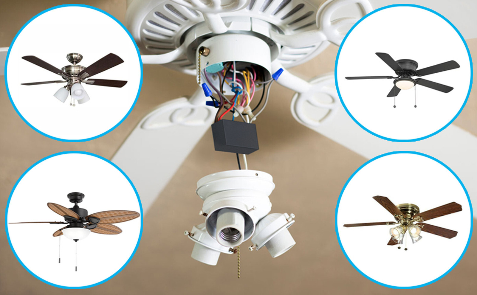 HQRP Motor Capacitor CBB61 3.5uf+5uf+6uf 5-Wire for Hampton Bay Ceiling Fans