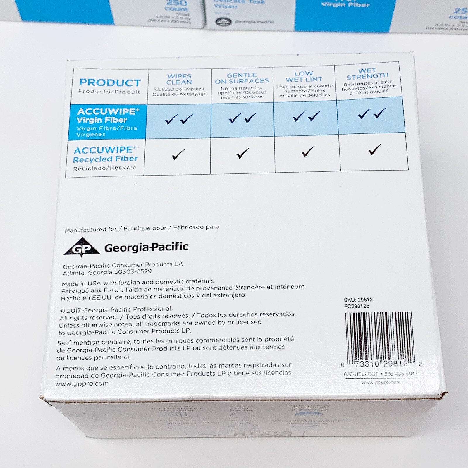 4-Pack Georgia Pacific Blue AccuWipe 4.5″ x 7.9″ Delicate 1,000 Wipers 29812 NEW