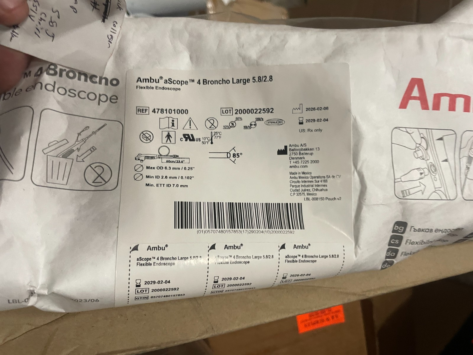 Ambu aScope 4 Broncho Large 5.8/2.8 Flexi Endoscope REF 478101000 EXP 2029