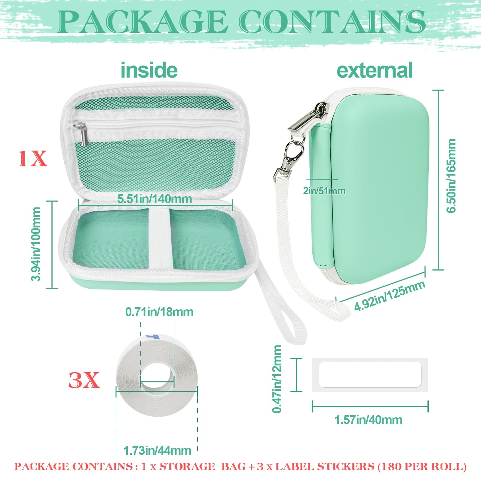 Teyomi Case Compatible with Phomemo D30 D35, for Label Green