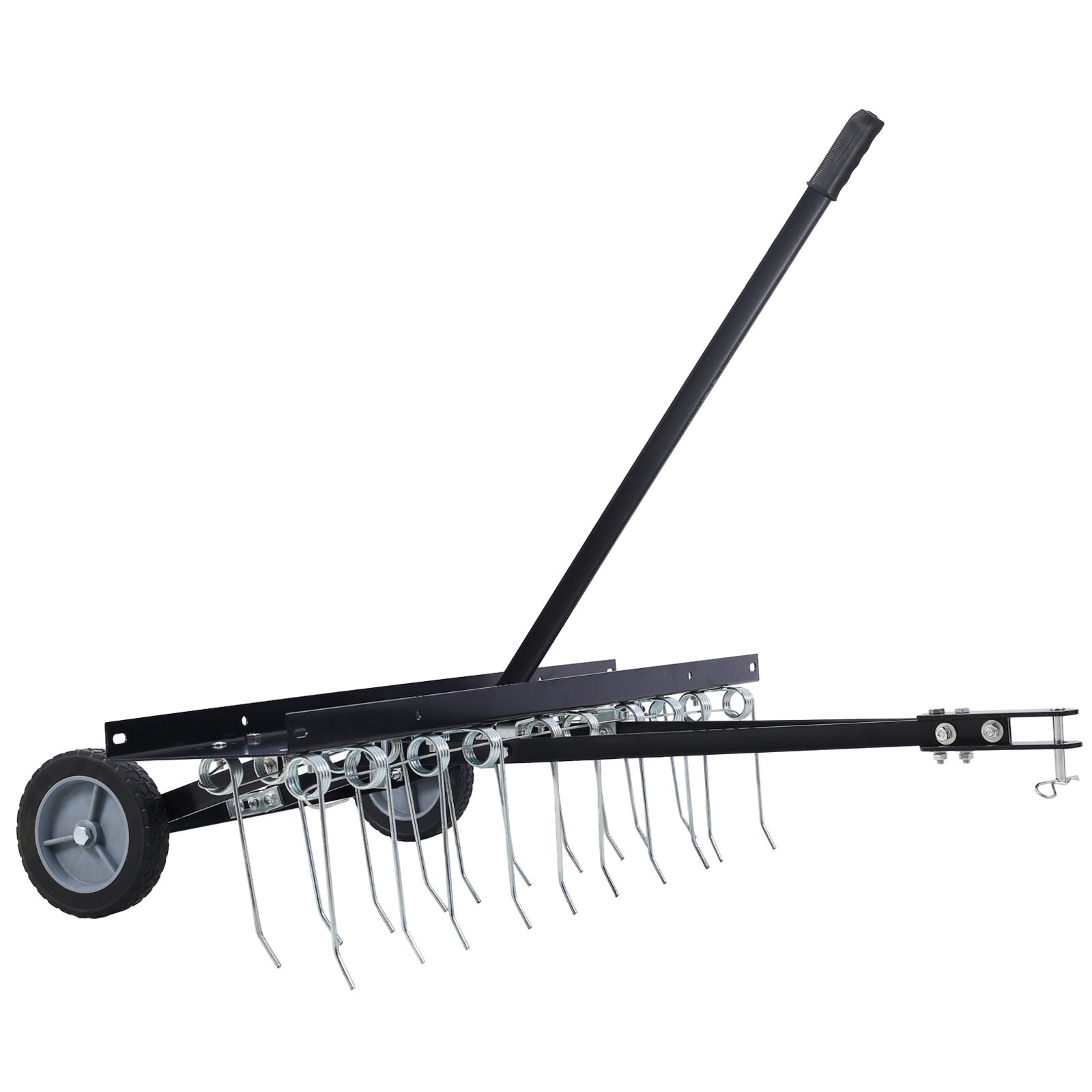 40″Dethatcher Tow Behind Lawn Rake Lawn Sweeper Height Adjustable Lawn Care Tool