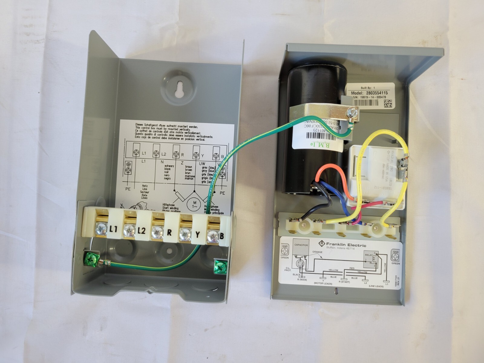 Franklin Electric 0.5 HP 50 Hz 220V Control Box 2803554115