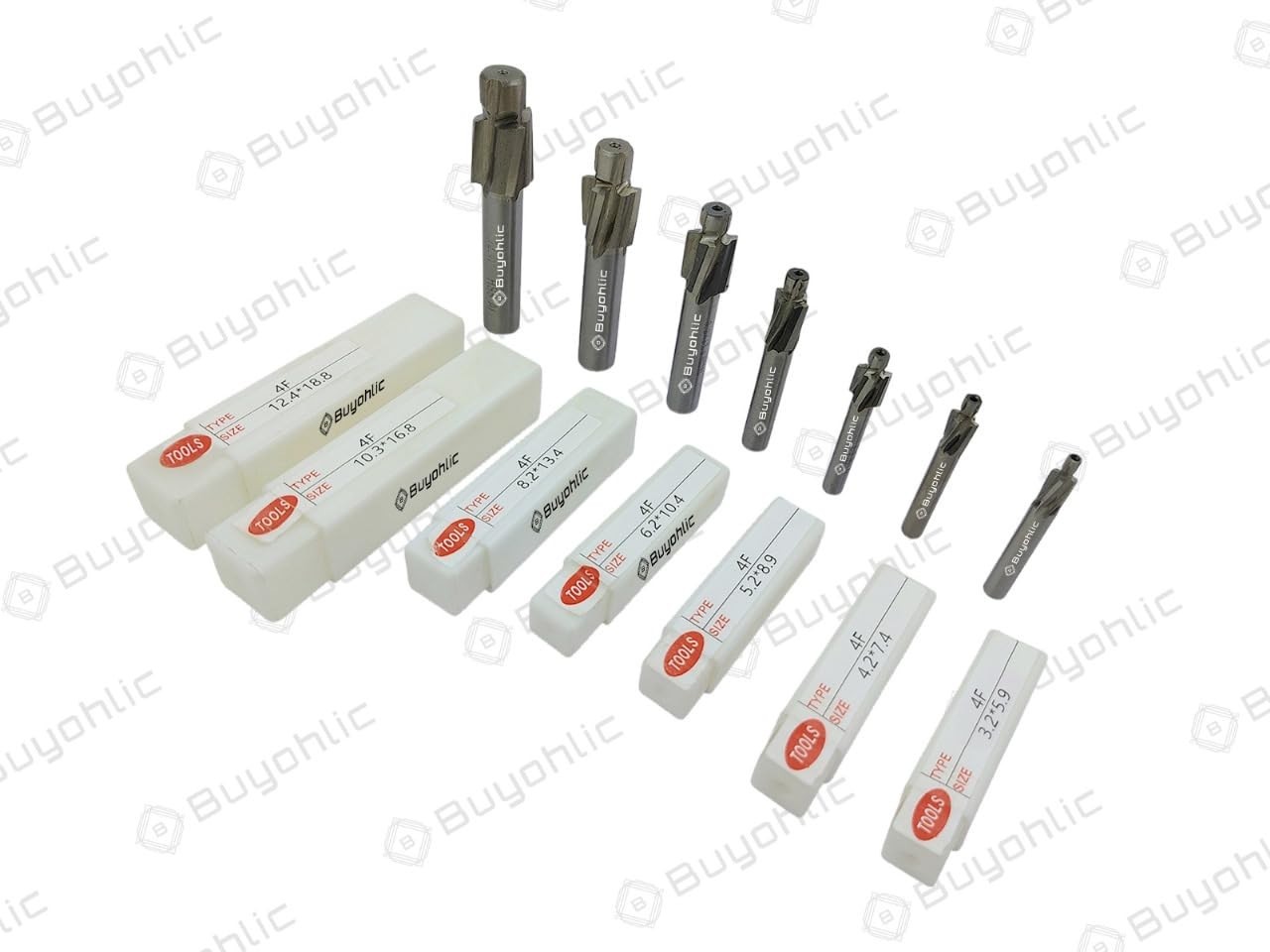 Countersink Drill Bit Set 7pcs M3-M12 Slotting End Mill 4 Flute Cutter