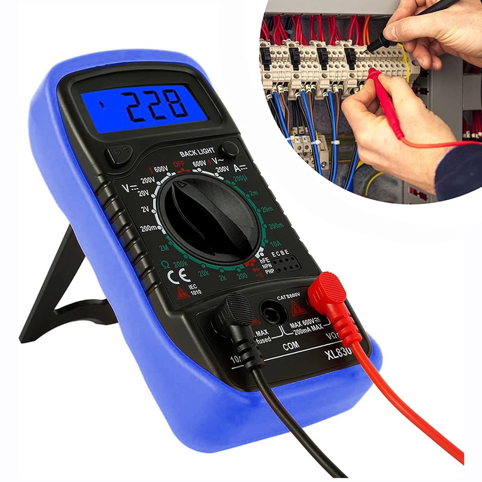 Digital Multimeter AC DC Voltmeter Ammeter Ohmmeter Volt Tester Meter WITH BATT
