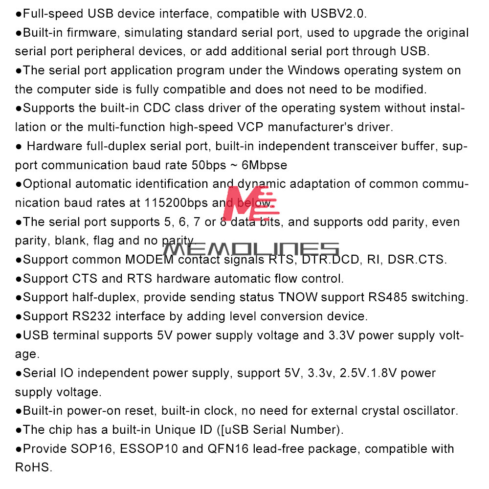 USB to TTL Converter CH343G USB to Serial Port Module Compatible With USBV2.0