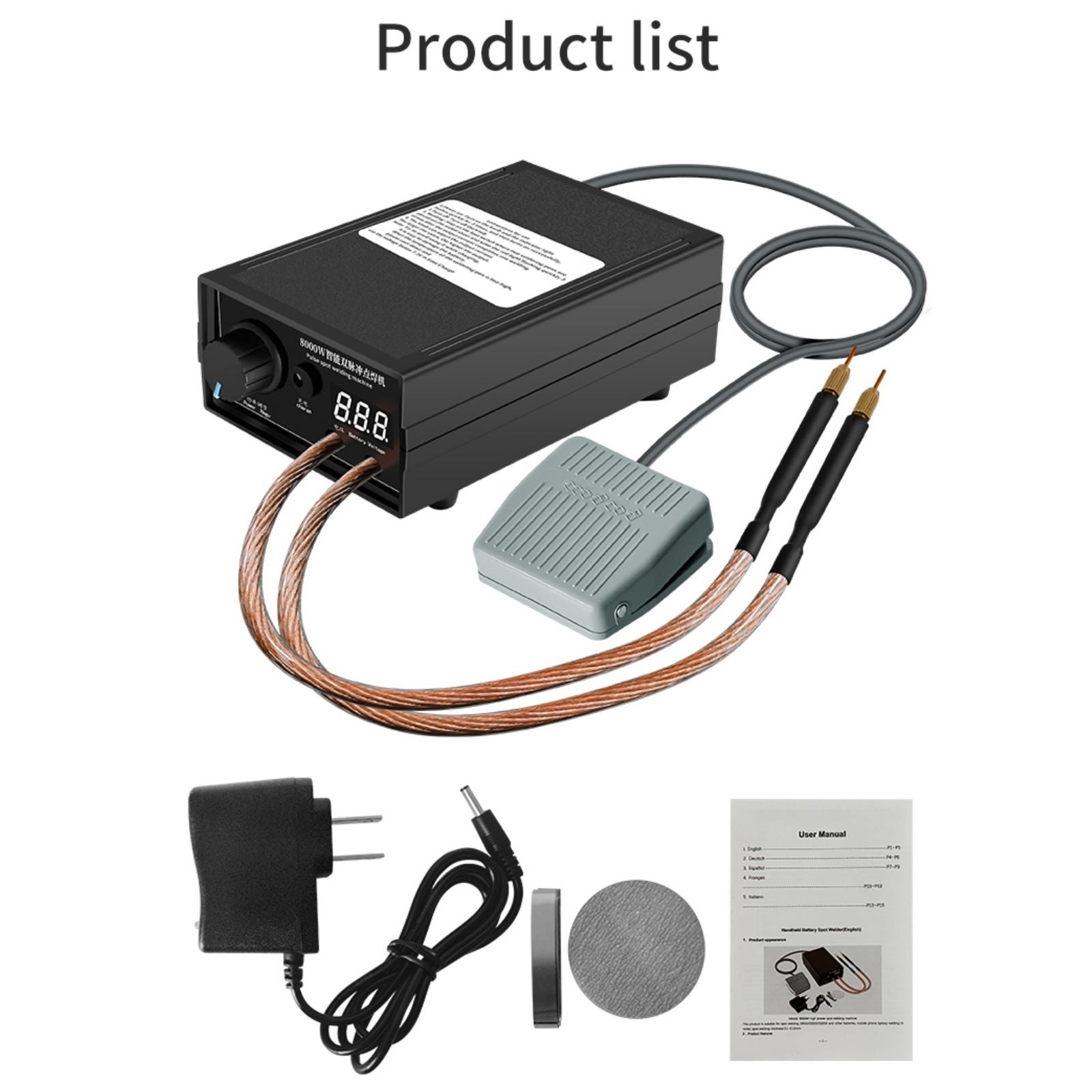 8000W Mini Spot Welder Machine DIY Kit 18650 Battery Pack Welding Tools