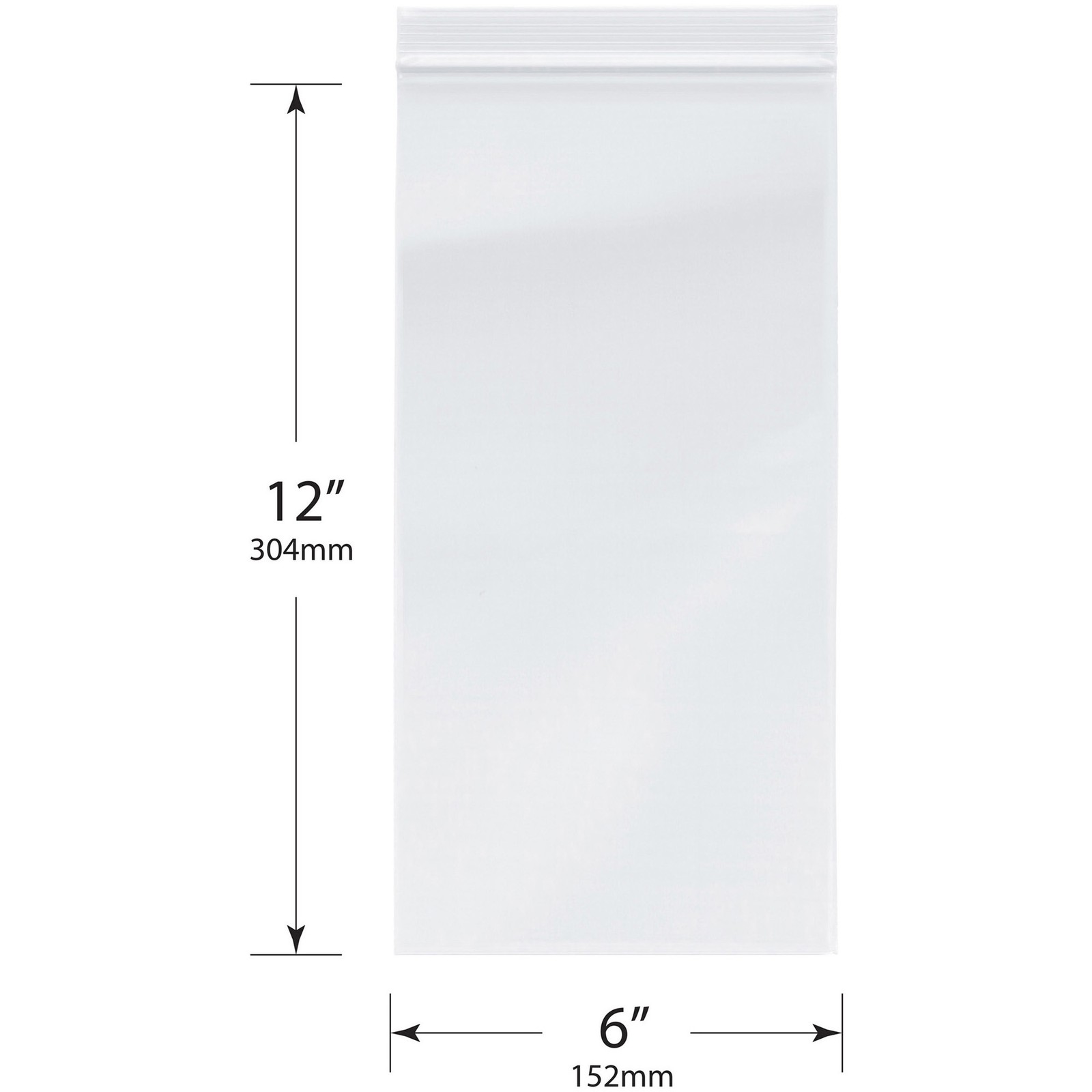Plymor 6″ x 12″, 4 Mil Heavy Duty Zipper Reclosable Plastic Bags