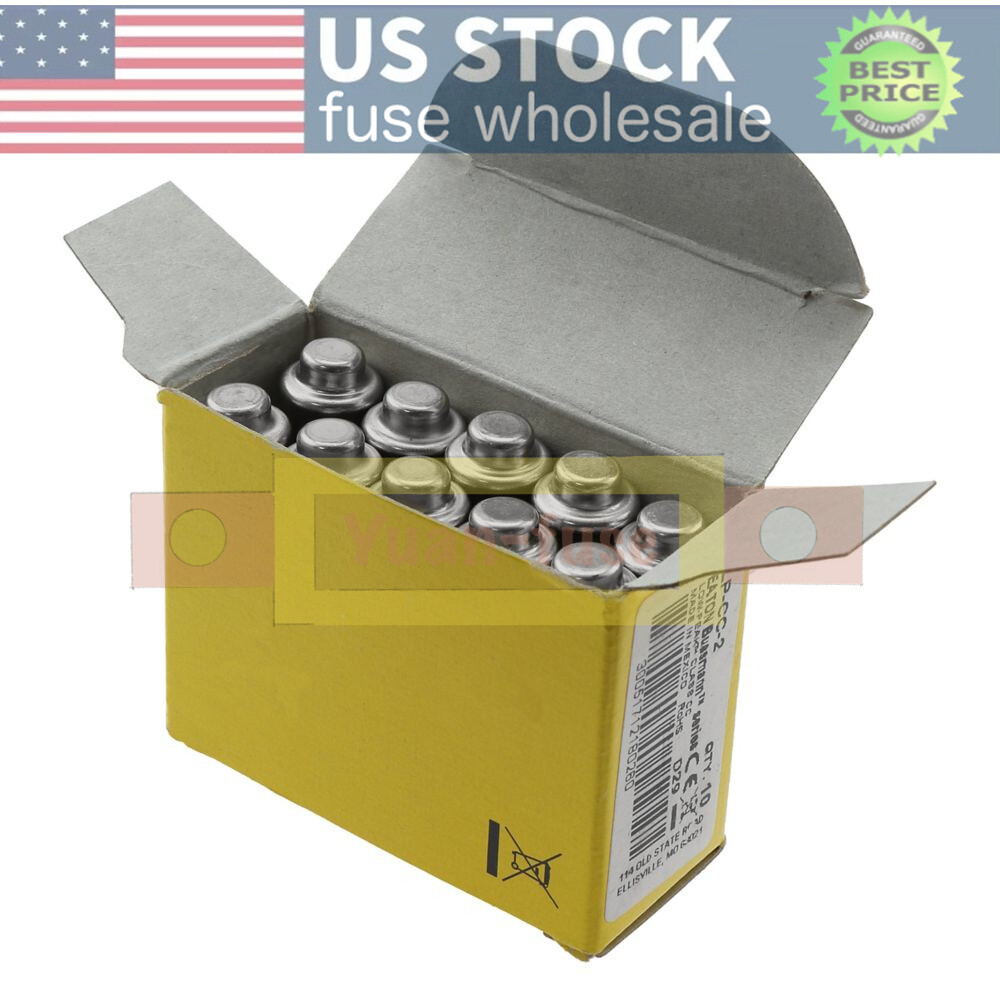 10PCS LPCC2 New Bussmann LP-CC-2 2A 600Vac Time-delay Fuse Fast Delivery