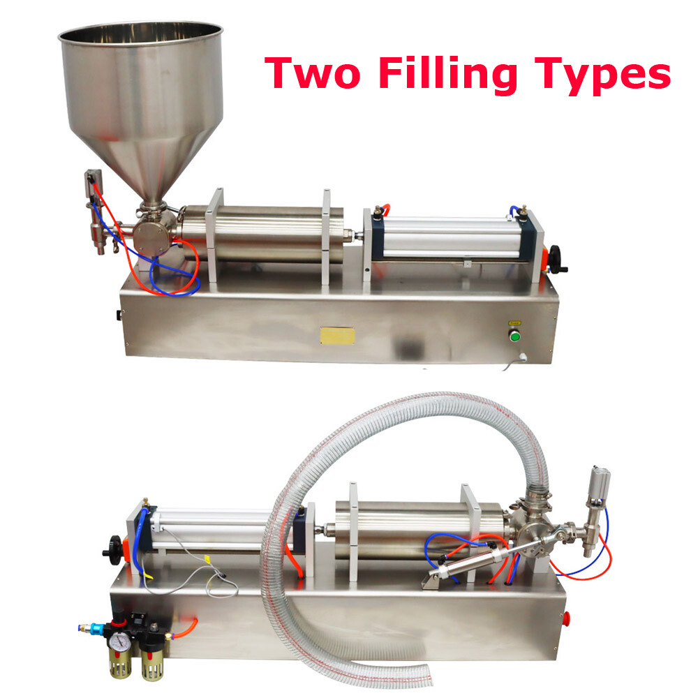 1000-5000ml Liquid / Pate Cream Filling Machine Pneumatic Filler 13gal Hopper
