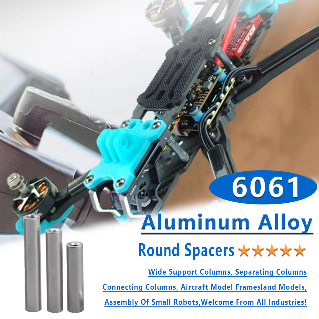 M2-M10 Aluminum Alloy Thread Sleeve Rod Bar Stud Round Connector Tube Long Nuts