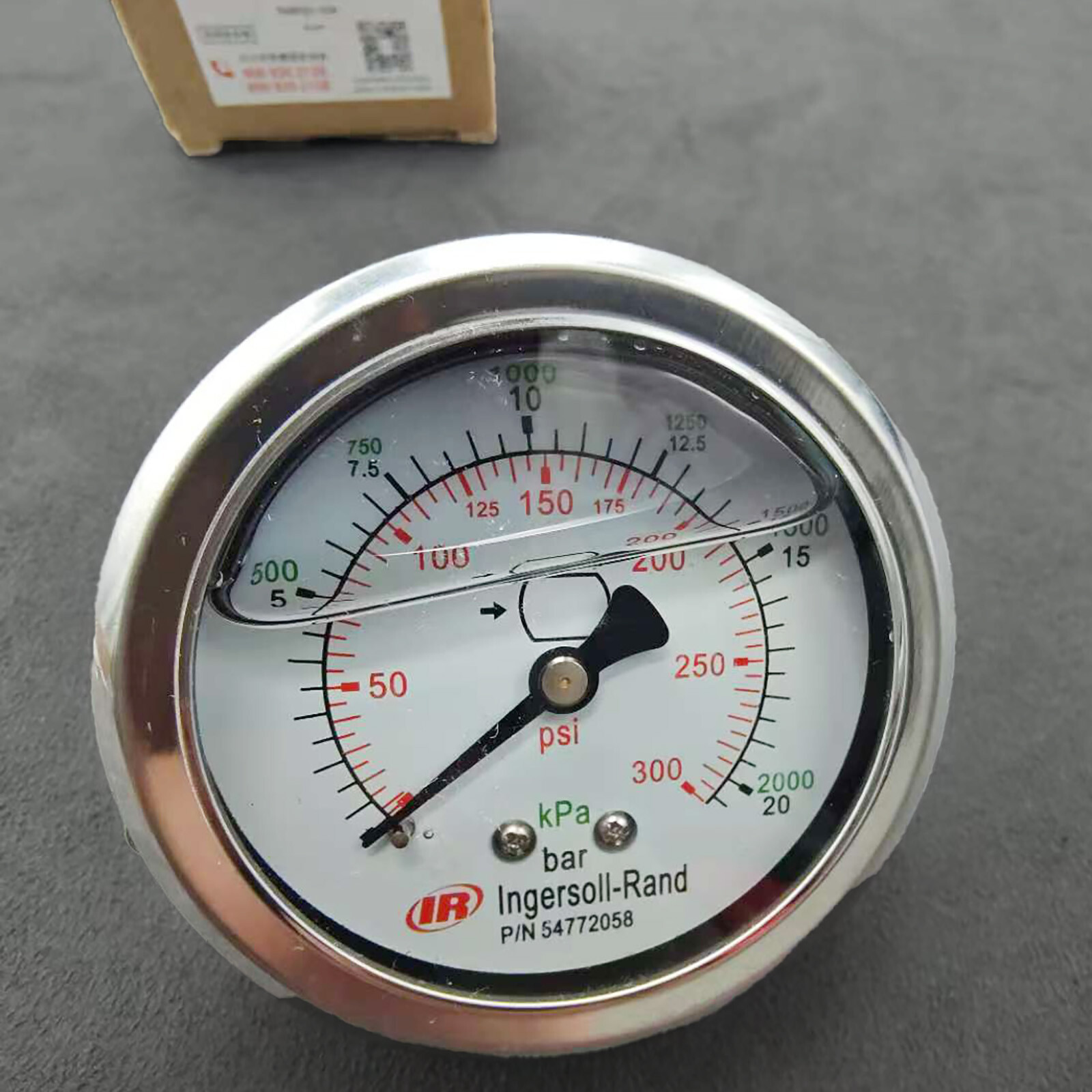 New Pressure Gauge Panel Mount IR 54772058 for INGERSOLL RAND Air Compressor