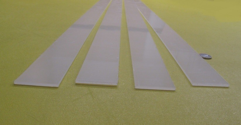 Polypropylene Bar 1/8″ Thick x 2.00″ Wide x 48″ Long, 4 pcs, 16 feet