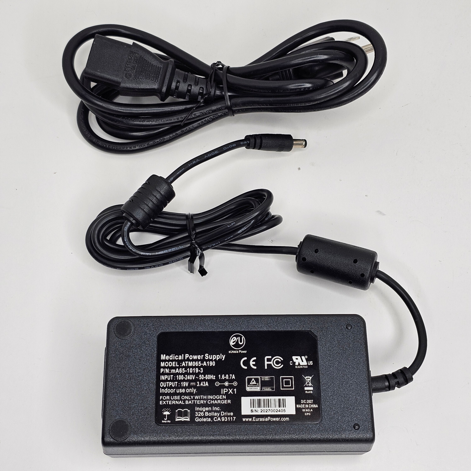 Genuine Inogen AC Power Adapter for G5 / G4 Battery Charger BA-503 BA-403 Only