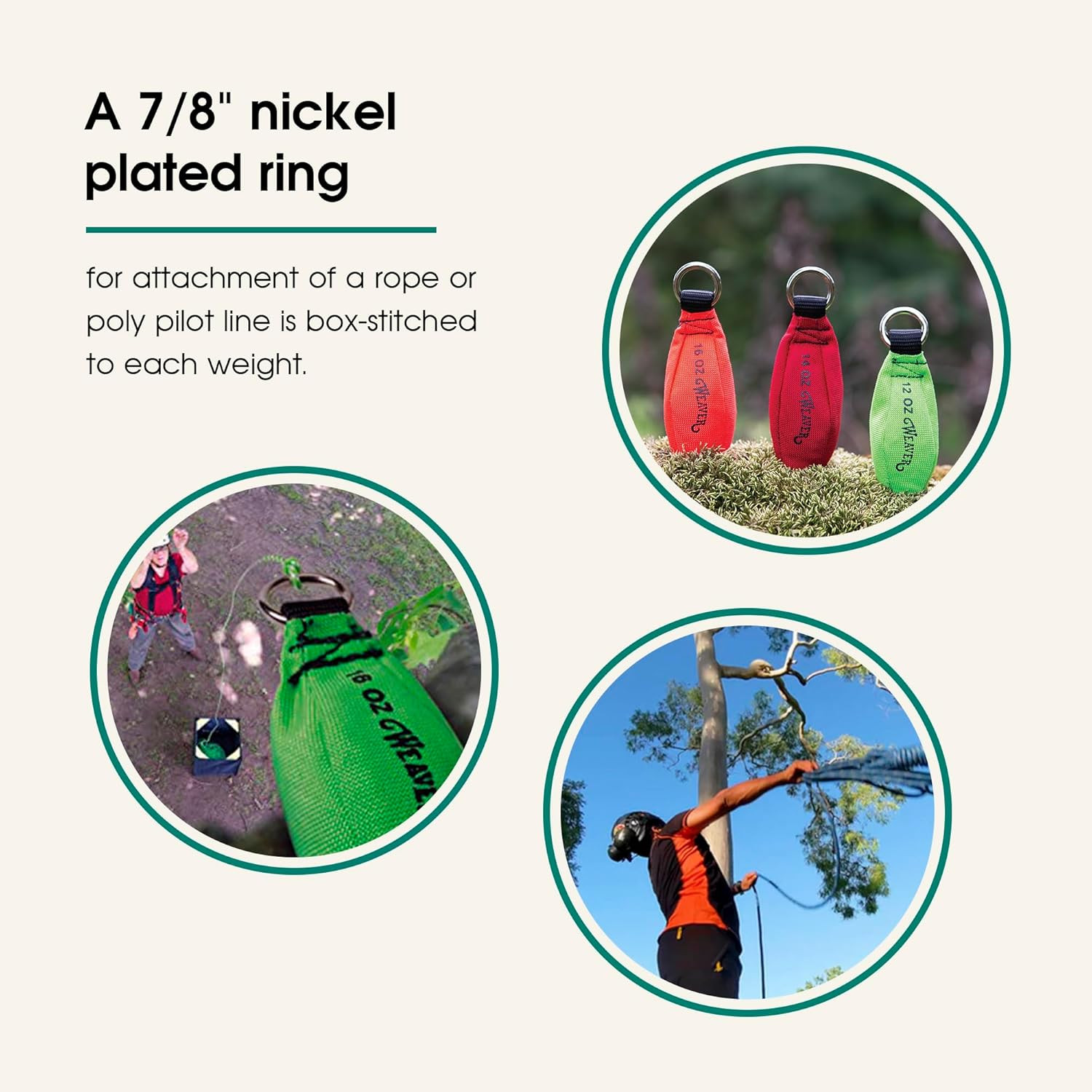 Throw Weight, 12 Oz Nylon Throw Bag for Tree Work, Climbing Rope Weight Bag, Res