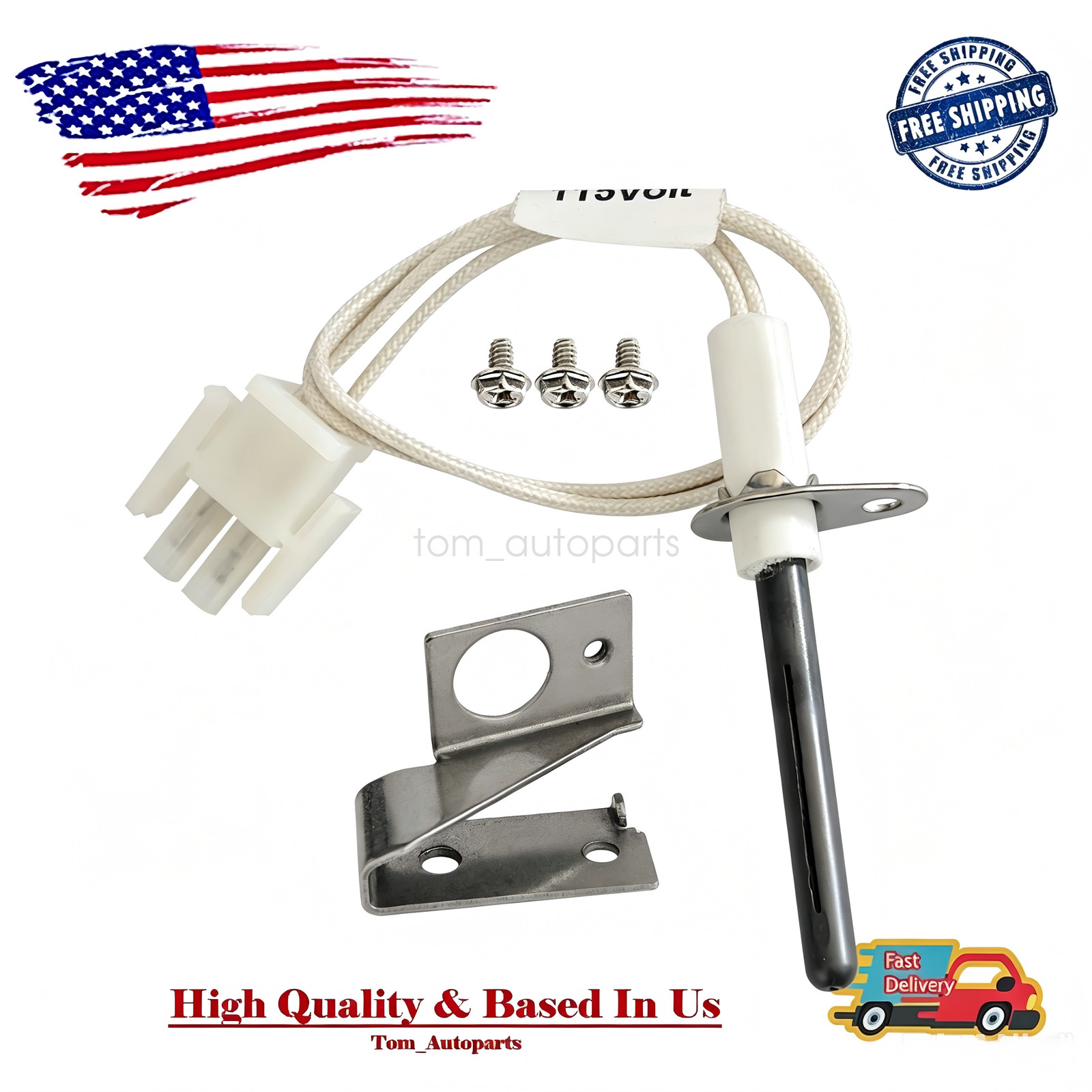 New Furnace Hot Surface Ignitors Kit W/ Plug Replaceable For Nordyne 903110A