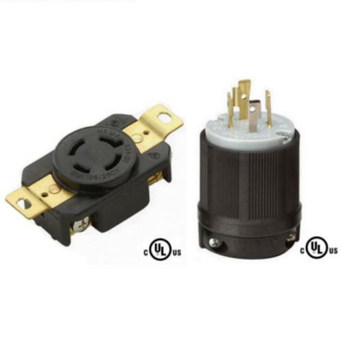 NEMA L14-20 Plug and Receptacle Set – Rated for 20A, 125/250V, 4-Wire, 3 Pole
