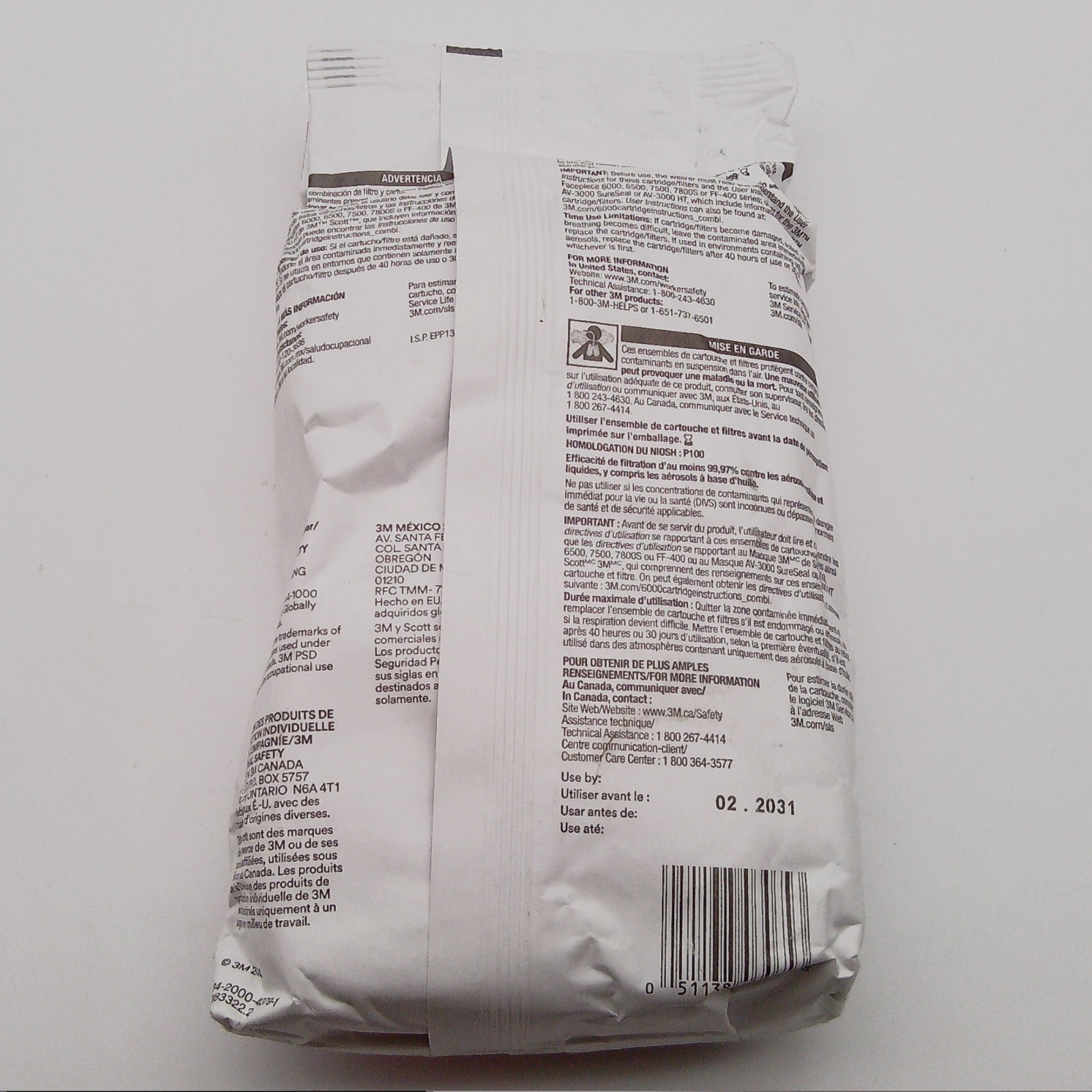 3M 60921 Organic Vapor P100 Replacement Combination Respirator Cartridge Filter