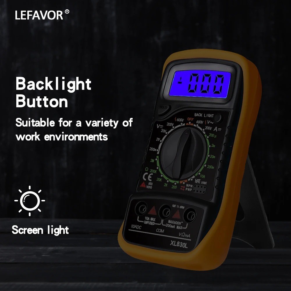 XL830L VC830L Handheld Digital Multimeter LCD Backlight Portable AC/DC Ammeter V