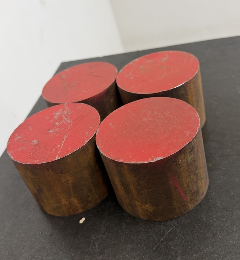 1045 Hot Rolled Steel Round Bar Rod 3.25″ Diameter x 2.50″ Length (4 PC LOT)