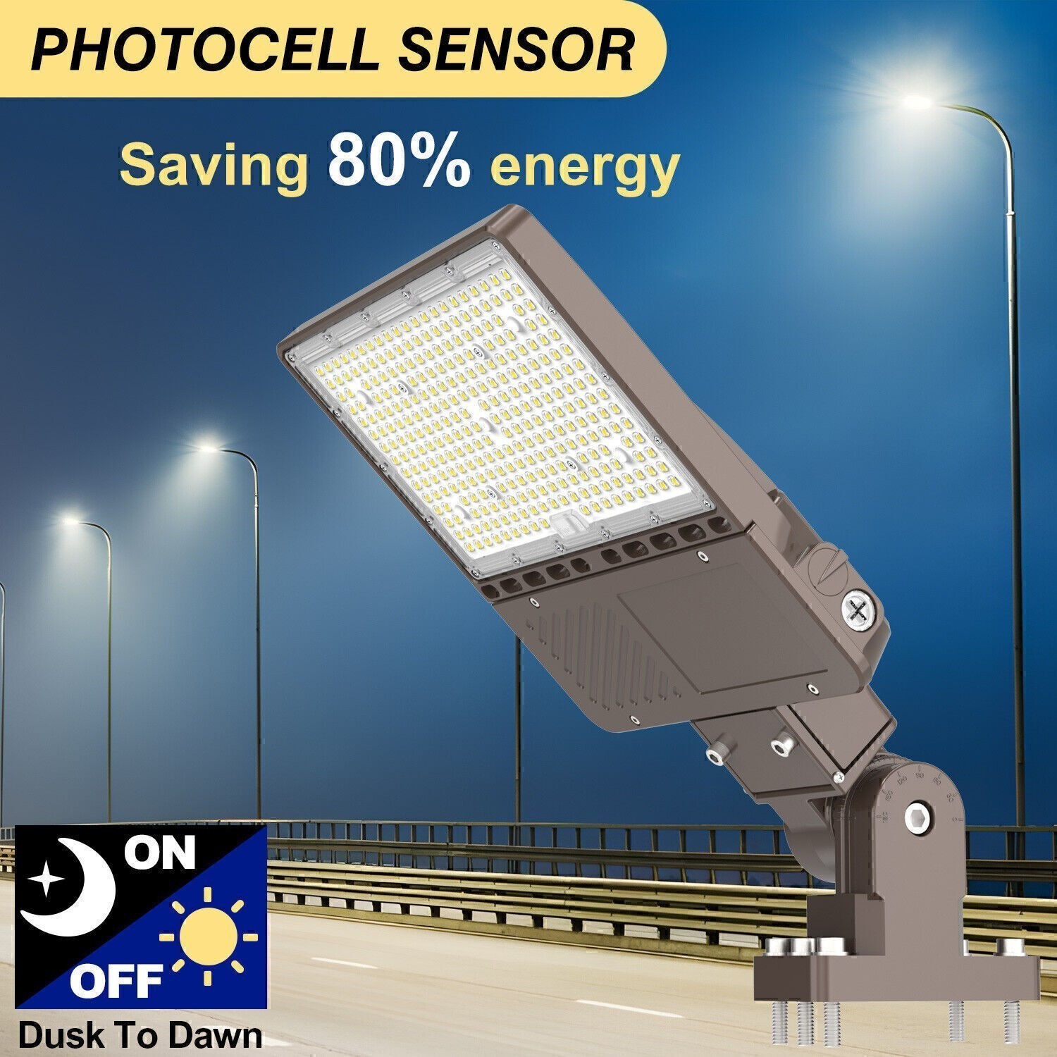 150W LED Parking Lot Light Outdoor Commercial Shoebox Street Fixture 22,500LM UL