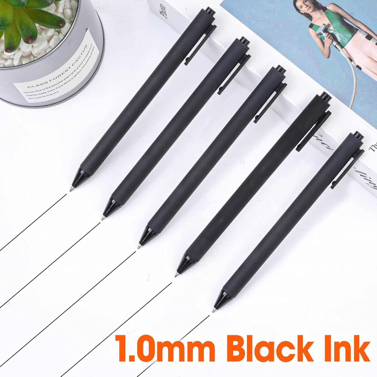 100 Pack Ballpoint Pens Bulk, Retractable Black Pens Ballpoint Medium Point 1Mm