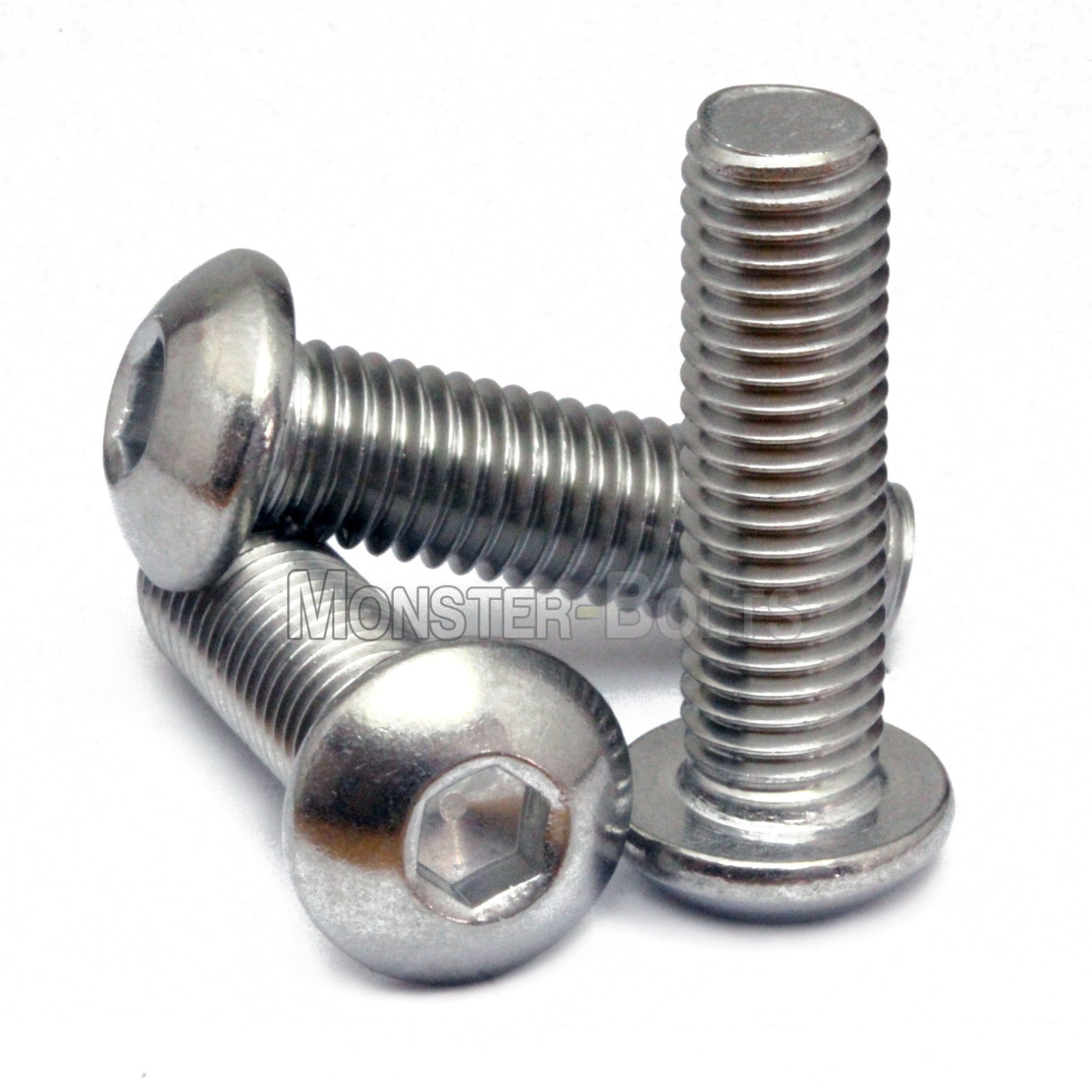 M8 Stainless Steel Button Head Socket Cap Screws A2, Metric ISO 7380 1.25 Coarse